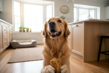 dog with chicken flavor treat